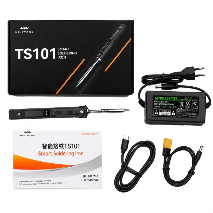 Паяльник MINIWARE TS101 с жалом TS‑BCz и блоком питания